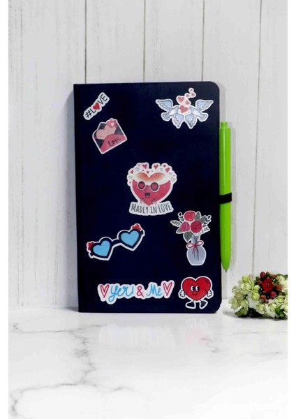 Love Temalı Etiket Set - 100 Adet Sevgi Kalp Figürlü Sticker -Sevgililer Günü Etiketi