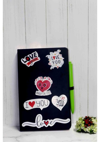 Love Temalı Etiket Set - I Love You Baskılı Sticker - 75 Adet Sevgililer Günü Etiketi