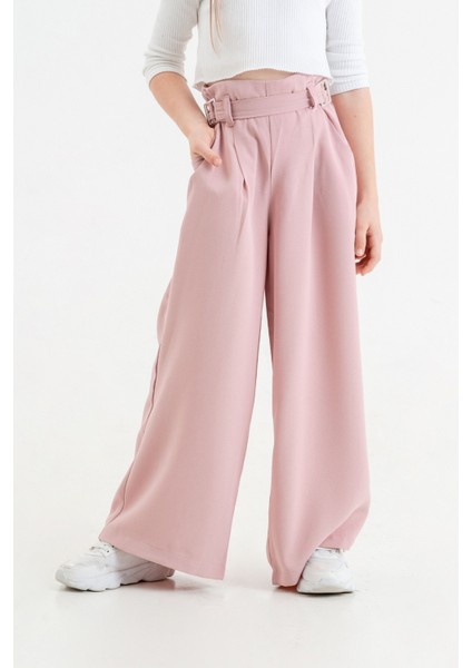 Kız Çocuk Tokalı Kemerli Keten Pantolon G2545 fiyatları