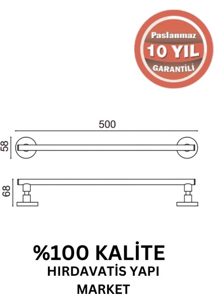 Paslanmaz Pirinç Flora Uzun Havluluk 50CM Altın Sarı Gold fiyatları