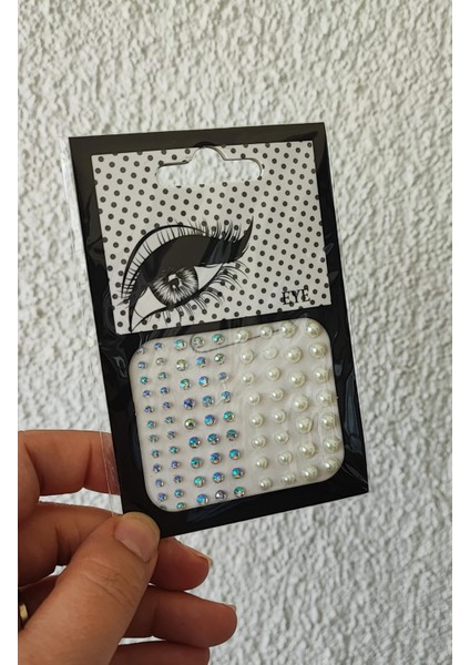 68 Adet Kendinden Yapışkanlı Yüz, Göz Kenarları ve Tırnak Taş Sticker (28 Inci-40 Kristal Taş) fırsatları