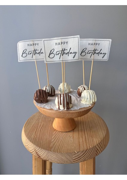 Happy Birthday - Doğum Günü Kutlama Cupcake Bayrağı / 6 Adet