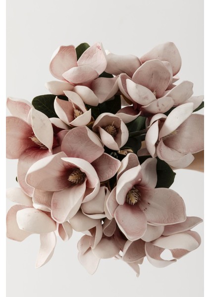 Yapay Lüx Lateks Manolya Demeti 33CM Açık Kahve 7 Kafa fırsatları