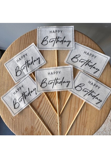 Happy Birthday - Doğum Günü Kutlama Cupcake Bayrağı / 6 Adet