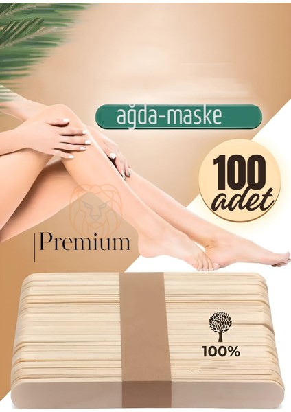 Ağda Spatulası Büyük Ahşap Maske ve Ağda Spatulası 100 Adet 721130