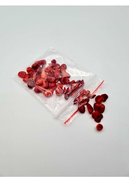 Mercan Kırık Doğal Taş - 10 gr Delikli Doğal Taş