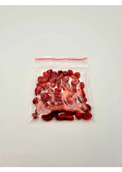 Mercan Kırık Doğal Taş - 10 gr Delikli Doğal Taş