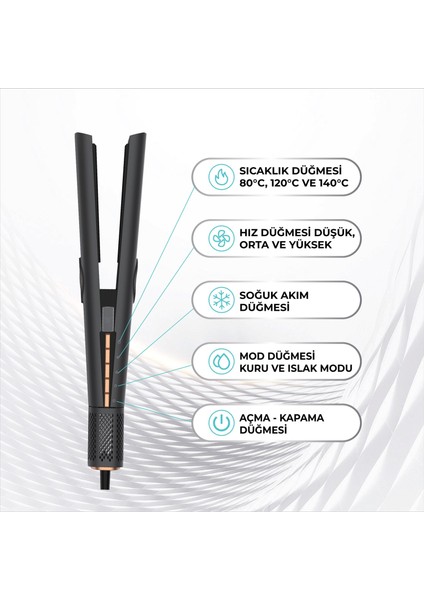 Airflow Saç Düzleştirici (Siyah/gold)
