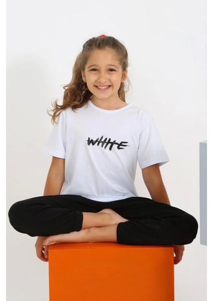 Kız Çocuk Kısa Kol Beyaz Penye Pijama Takım 20432 fiyatları