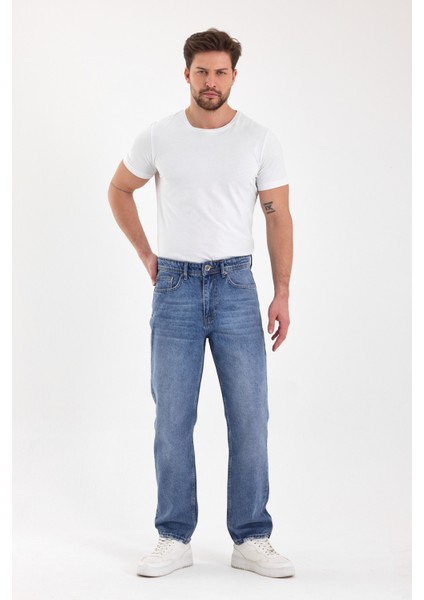 Erkek Baggy Kot Pantolon Açık Mavi Renk B481-10
