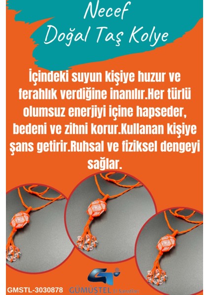 Sertifikalı Necef Doğal Taş Tasarım Kolye El Yapımı Örgü Model modelleri