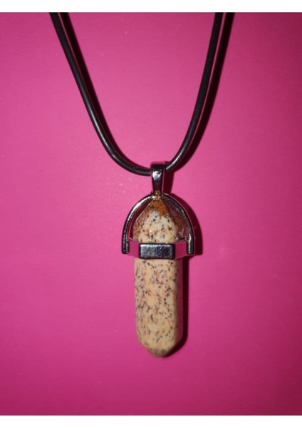 Sertifikalı Jasper Taşı Pandül Kolye Orijinal Doğal Taş Zincir ve Ip Dahil