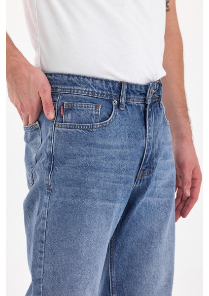 Erkek Baggy Kot Pantolon Açık Mavi Renk B481-10