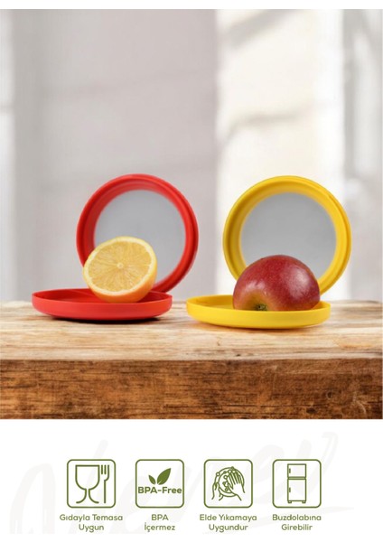 3lü Buzdolabı Için Yarım Meyve ve Sebze Koruma Kabı - Limon, Soğan, Domates Saklama Kutusu Renkli modelleri