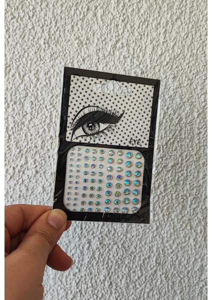 81 Adet Kendinden Yapışkanlı 4 Farklı Boyutta Yüz, Göz, Saç ve Tırnak Taş Sticker (Kristal Taş)
