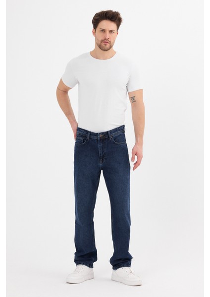 Erkek Baggy Kot Pantolon Koyu Mavi Renk B482-13