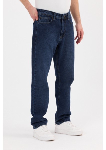 Erkek Baggy Kot Pantolon Koyu Mavi Renk B482-13