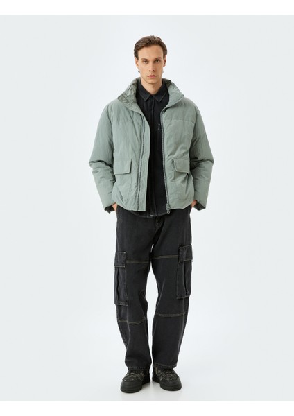 Dik Yaka Fermuarlı Slim Fit Şişme Mevsimlik Ceket fiyatları