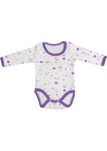 5'Li Çıtçıtlı Uzun Kollu Bebek Body - Lila