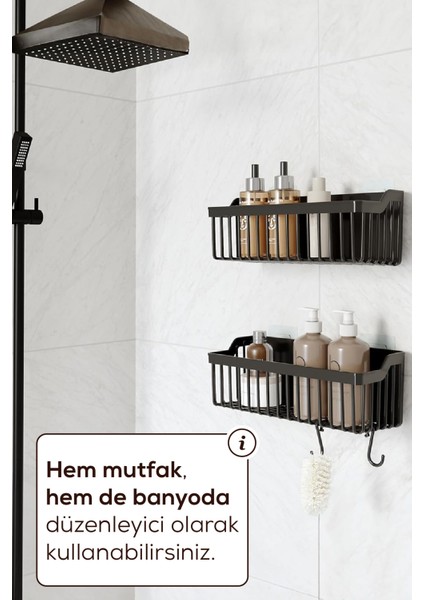 2li Yapışkanlı Banyo-Mutfak Organizer Raf fırsatları