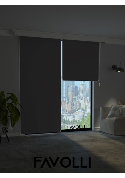 Koyu Gri Blackout Stor Perde Işık Geçirmez 110 cm x 260 cm Düz Desenli fiyatları