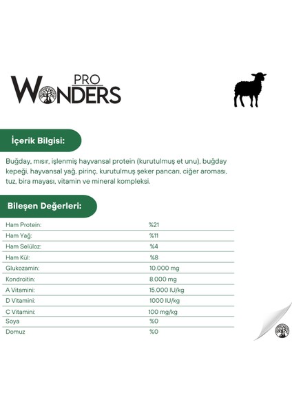 Pro Wonders Kuzu Etli ve Pirinçli 15 kg Premium Köpek Maması modelleri
