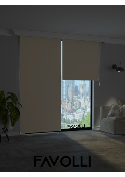 Krem Karartma Blackout Stor Perde Metal Ithal Kasa Işık Geçirmez