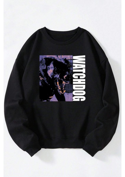 The Eyes Chıco Tony Montana Baskılı Kadın/erkek Siyah Bisiklet Yaka Pamuklu Sweatshirt