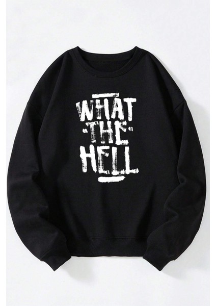 There Is No Tomorrow Baskılı Kadın/erkek Siyah Bisiklet Yaka Pamuklu Sweatshirt