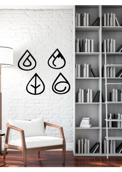 Dört Element Özel Tasarım Ahşap Siyah Duvar Dekoru Mdf fiyatları