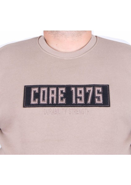Erkek Büyük Beden Sıfır Yaka 3ip Sweat Core 1975 24209 Camel fiyatları