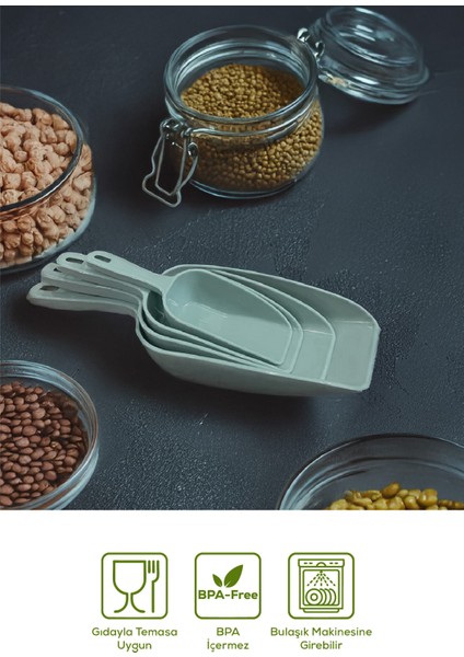 8'li Set Plastik Erzak Kürek Seti Mint modelleri