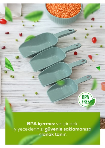 8'li Set Plastik Erzak Kürek Seti Mint indirimleri