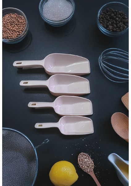 8'li Set Plastik Erzak Kürek Seti Pembe