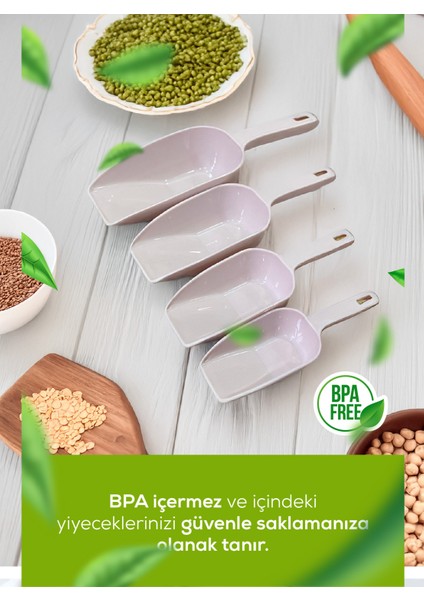 8'li Set Plastik Erzak Kürek Seti Pembe
