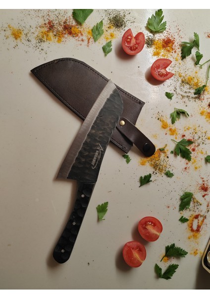 Ardabey Özel Üretim Mikarte Saplı Dövme El Işçiliği Santoku Şef Bıçağı fiyatları