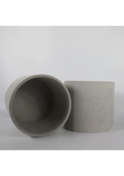 Dekoratif Beton Saksı - Orta Boy Silindir - Gri/beyaz - 13X15CM fiyatları