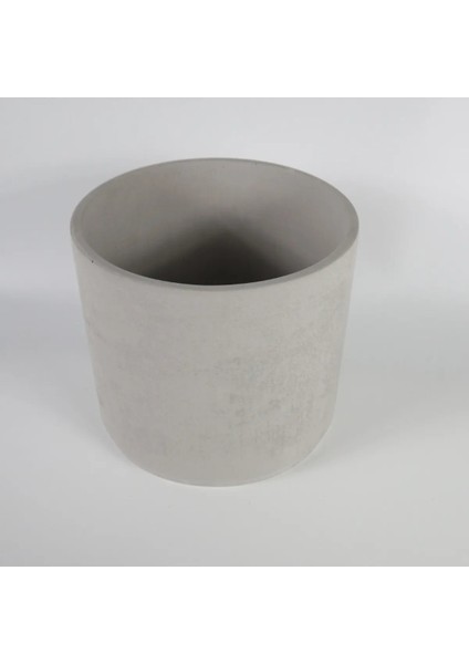 Dekoratif Beton Saksı - Orta Boy Silindir - Gri/beyaz - 13X15CM fırsatları