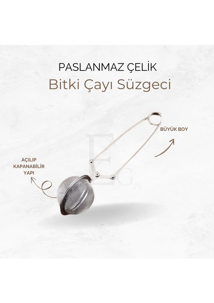 3 Adet Paslanmaz Çelik Maşa Çay Süzgeci Bitki Çayı Süzgeci