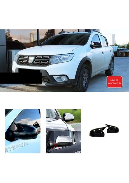 Dacia Sandero Batman Yarasa Ayna Kapağı Piona Black Abs 2009 - 2020