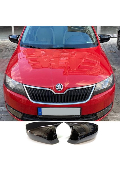 Skoda Rapid Batman Yarasa Ayna Kapağı Piona Black Abs 2015-2017 (Sinyalli)