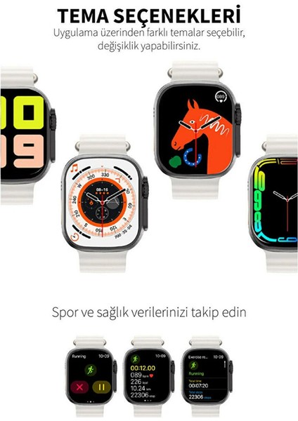 T800 Ultra Watch8 Saat Android Ios 1.99 Inç 45MM Yedek Kordon Hediyeli