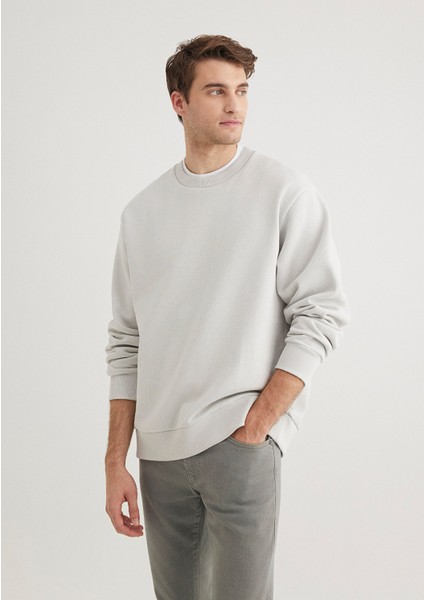 Bisiklet Yaka Gri SWEATSHIRT0S10276-80618