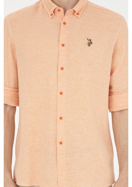 Erkek Kiremit Gömlek Desenli 50283423-VR031