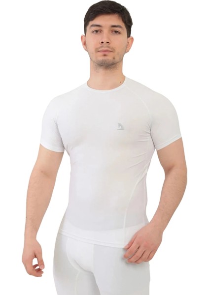 Beyaz Kısa Kollu Compression Body T-Shirt Fitness Body Gym Body Tshirt fırsatları