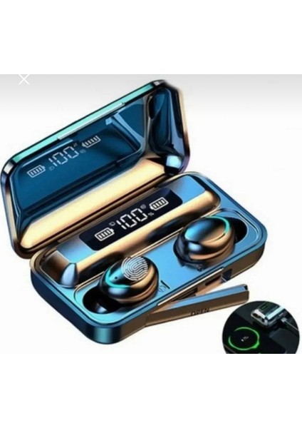 Bluetooth Kulaklık Powerbankli Kulakiçi Çift Mikrofonlu Dokunmatik Kablosuz F9-5