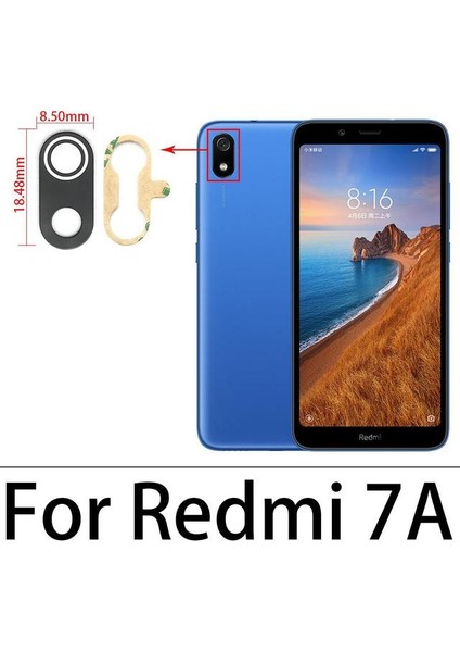 Xiaomi Redmi 7A Arka Kamera Camı Lens Yapışkanlı