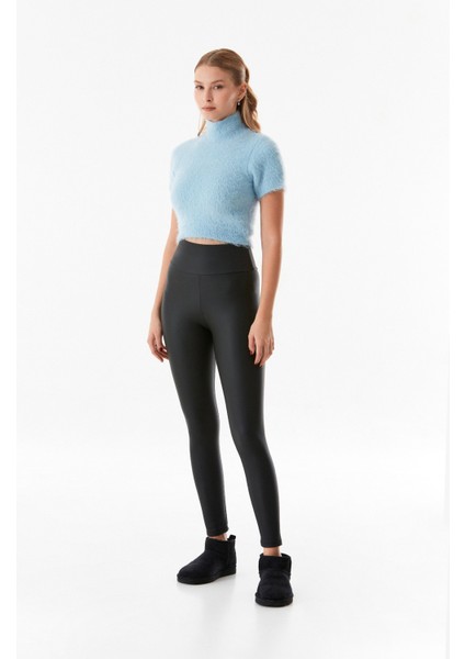 Yüksek Bel Suni Deri Tayt modelleri