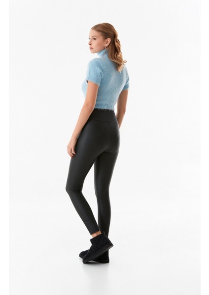 Yüksek Bel Suni Deri Tayt indirimleri