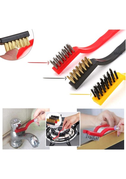 3 Parça Mini Tel Fırça Seti